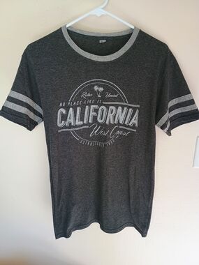 California Graphic Ringer Tee - Charcoal